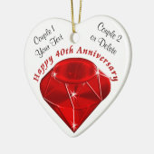 Gepersonaliseerde ornament Ruby 40th Jubileum Gift (Links)
