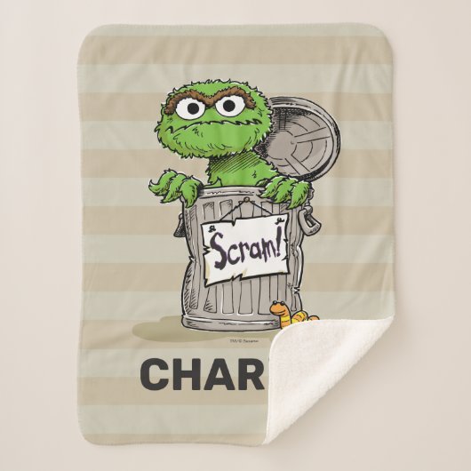Gepersonaliseerde  Oscar de Grouch Scram Sherpa Deken (Voorkant)
