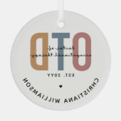Gepersonaliseerde OTD Doctor in de ergotherapie Glas Ornament (Achterkant)