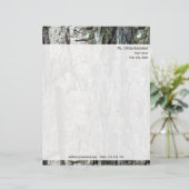 Gepersonaliseerde Oude Bark Textuur met het Adres  Gepersonaliseerd Briefhoofd (Staand voorkant)