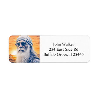 Gepersonaliseerde oude kerel grappige hippie biker etiket