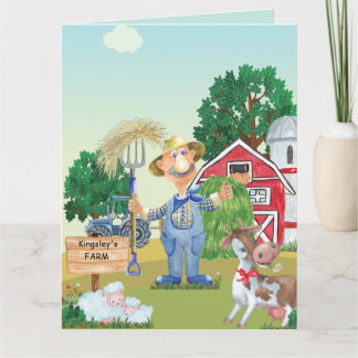 Gepersonaliseerde Oude MacDonald's Birthday Kaart