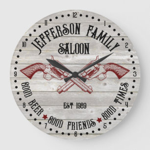 Gepersonaliseerde Oude West Salon Crossed Six Shoo Grote Klok