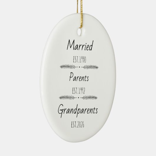 Gepersonaliseerde ouders Grootouders Est Custom Ye Keramisch Ornament (Rechts)