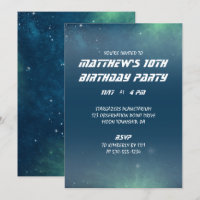 Gepersonaliseerde Outer Space Sky Blue en Green Pa