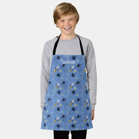 Gepersonaliseerde Outerspace All-Over Print Schort (Gedragen)