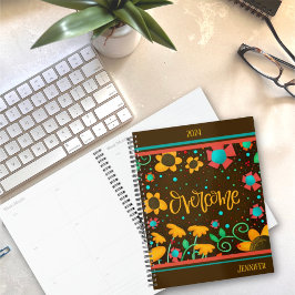 Gepersonaliseerde Overcome Inspirerende Bloemen Planner