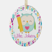 Gepersonaliseerde Owl School Teacher Ornament (Rechts)
