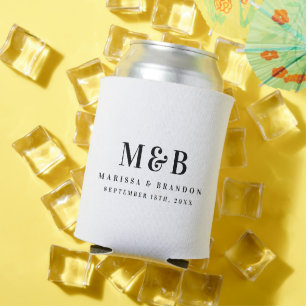 Gepersonaliseerde Paar Bruiloft Monogram Initialen Blikjeskoeler