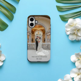 Gepersonaliseerde Paar Foto met Naam & Jaar Bruilo iPhone 16 Plus Hoesje