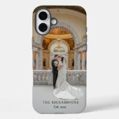 Gepersonaliseerde Paar Foto met Naam & Jaar Bruilo Case-Mate iPhone Case (Achterkant)