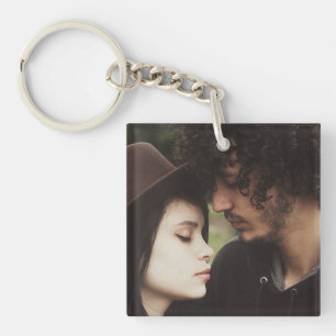 Gepersonaliseerde Paar Foto Square Sleutelhanger