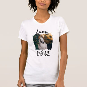 Gepersonaliseerde paardenfoto ruitersport t-shirt