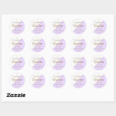Gepersonaliseerde Paarse Baby meisje doop dank u Ronde Sticker (Vel)