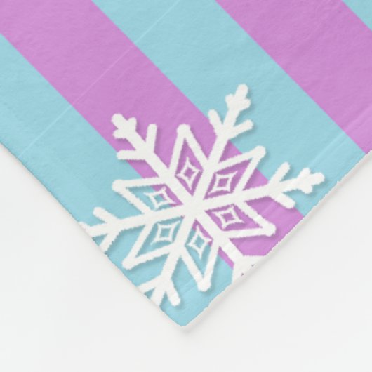 Gepersonaliseerde Paarse Blauwe Sneeuwvlokken Mitt Fleece Deken (Hoek)