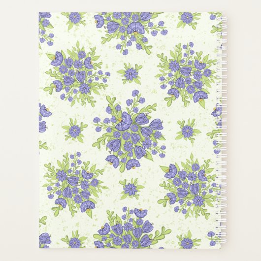 Gepersonaliseerde Paarse Bloemen 2024 2025 Elegant Planner (Achterkant)