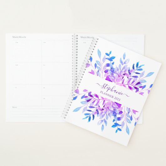 Gepersonaliseerde Paarse Botanische Planner (Display)