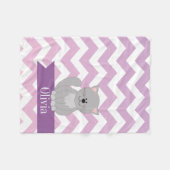 Gepersonaliseerde Paarse Chevron Cat Fleece Deken (Voorkant (Horizontaal))