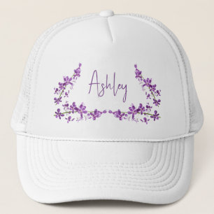 Gepersonaliseerde paarse dendrobium orchidee kunst trucker pet