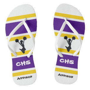 Gepersonaliseerde Paarse en gele klokkenTeenslippe Teenslippers