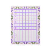 Gepersonaliseerde Paarse Girly Weekly Planner Orga Notitieblok (Gedraaid)