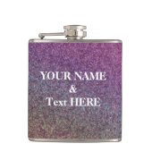 Gepersonaliseerde Paarse Glitter Custom Uw eigen f Heupfles (Voorkant)