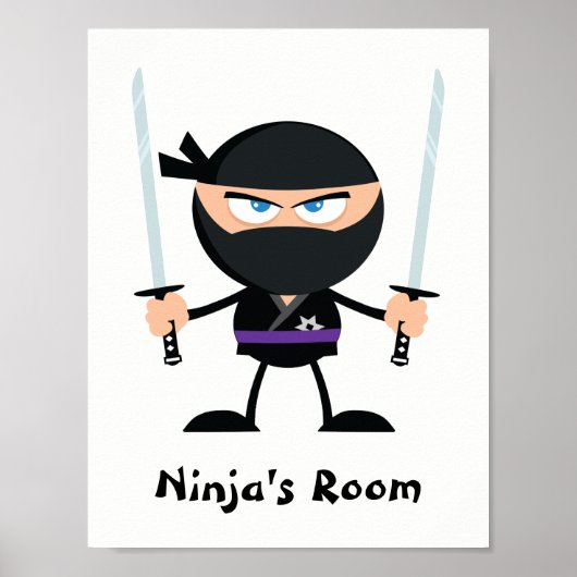 Gepersonaliseerde Paarse gordel Ninja Warrior Two Poster (Voorkant)