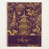 Gepersonaliseerde Paarse & Gouden Victoriaans Chin Planner (Voorkant)
