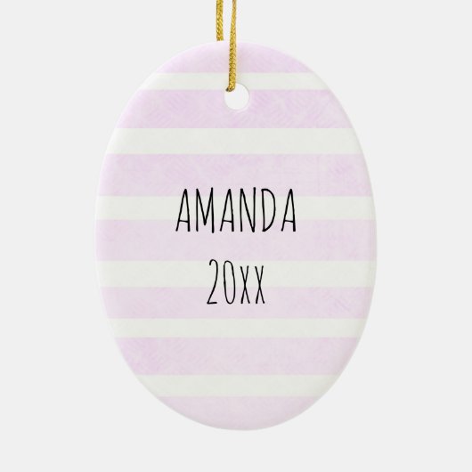 Gepersonaliseerde Paarse kerstman Keramisch Ornament (Achterkant)