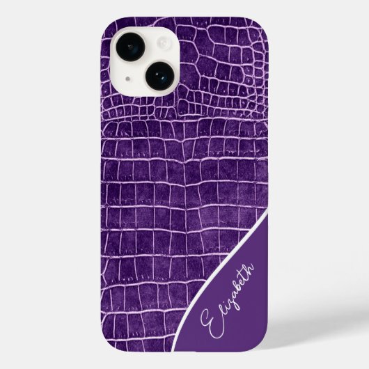 Gepersonaliseerde Paarse krokodil Case-Mate iPhone Case (Achterkant)