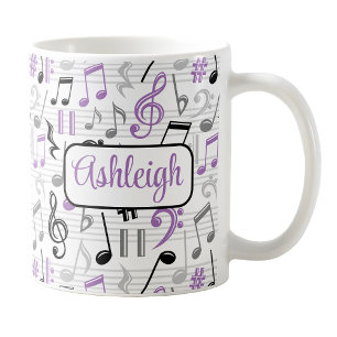 Gepersonaliseerde Paarse muziek Pattern Mok