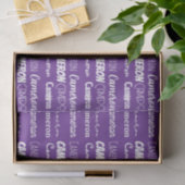 Gepersonaliseerde Paarse Naam Font Collage Typogra Tissuepapier (Geschenk)