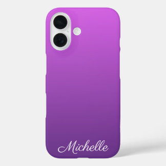 Gepersonaliseerde paarse ombre iPhone 16 hoesje
