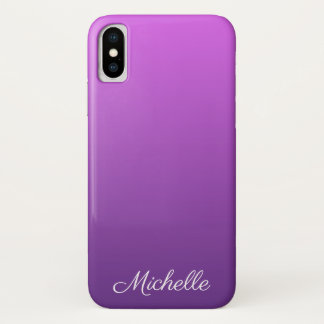 Gepersonaliseerde paarse ombre iPhone x hoesje