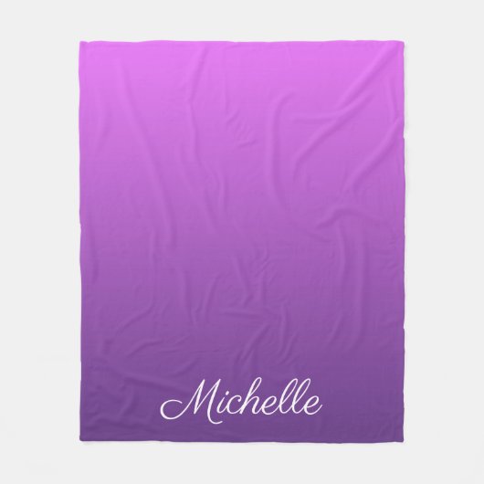 Gepersonaliseerde paarse ombre fleece deken (Voorkant)