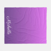 Gepersonaliseerde paarse ombre fleece deken (Voorkant (Horizontaal))