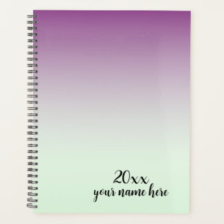 Gepersonaliseerde Paarse Ombre Planner Notitieboek