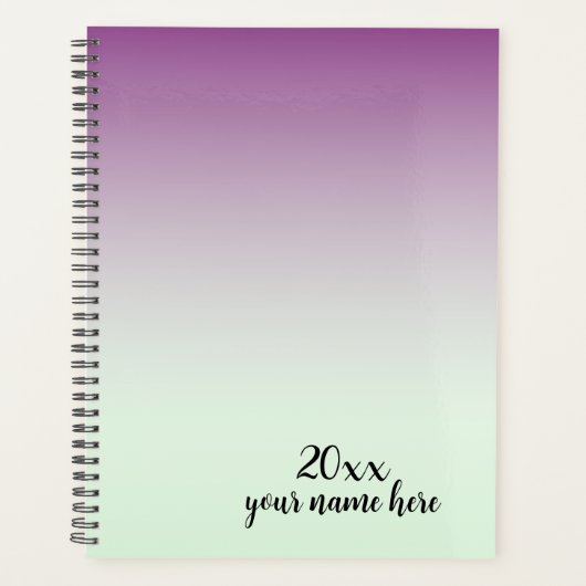 Gepersonaliseerde Paarse Ombre Planner Notitieboek (Voorkant)