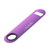 Gepersonaliseerde paarse ombre speed flessenopener (Voorkant Gekanteld)