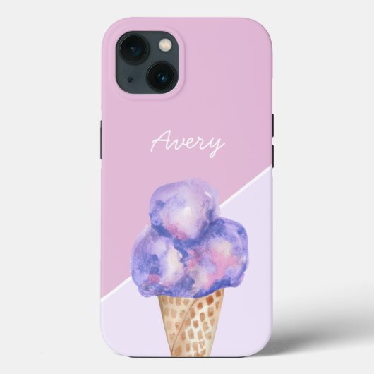 Gepersonaliseerde Paarse waterverf Consumptie Case-Mate iPhone Case (Achterkant)