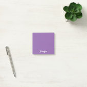 Gepersonaliseerde Paarse witte scriptnaam Post-it® Notes (Kantoor)