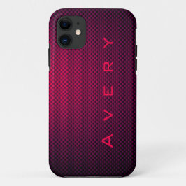 Gepersonaliseerde Paarse zwarte koolstofvezel gepa iPhone 11 Hoesje