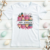 Gepersonaliseerde Paasleraar Naam T-shirt; Bunny P T-shirt