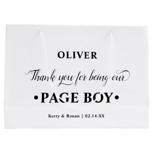 Gepersonaliseerde pagina Jongen Zwart-wit Dank u Groot Cadeauzakje (Achterkant)