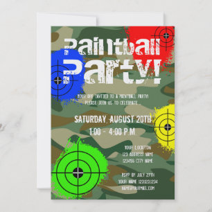 Gepersonaliseerde paintball party uitnodigingen