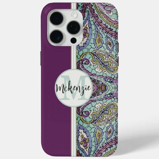 Gepersonaliseerde  Paisley Aqua Pattern iphone Case-Mate iPhone Case (Achterkant)