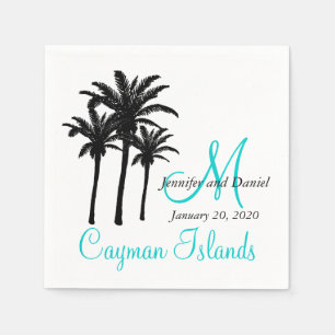 Gepersonaliseerde Palm Trees Strand Trouwpapier Se Servetten