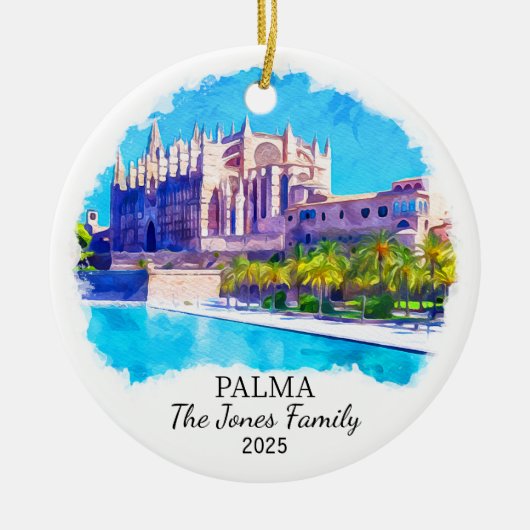 Gepersonaliseerde Palma Ornament, Mallorca Gift Keramisch Ornament (Voorkant)