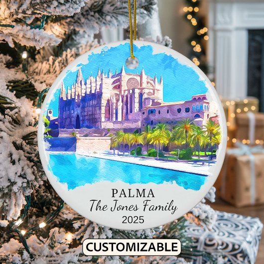 Gepersonaliseerde Palma Ornament, Mallorca Gift Keramisch Ornament