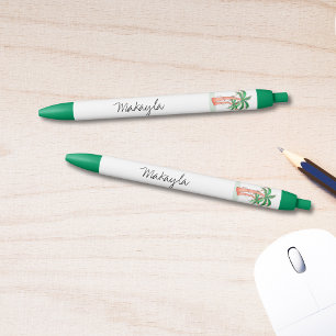 Gepersonaliseerde palmbomen zwarte inkt pen
